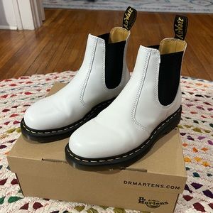 Dr. Martens white 2976 smooth leather Chelsea boots